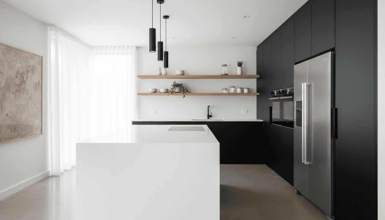 New white shaker kitchen with island